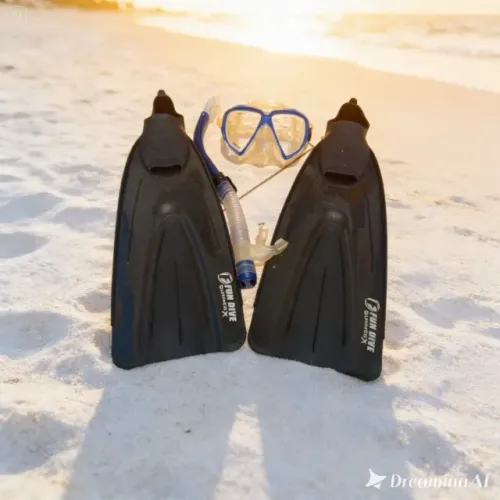 Kit De Mergulho Seasub Máscara + Snorkel + Nadadeira - Tamanho 34/35