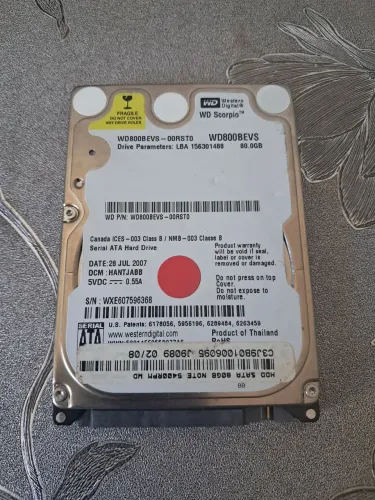 HD 80 GB para notebook