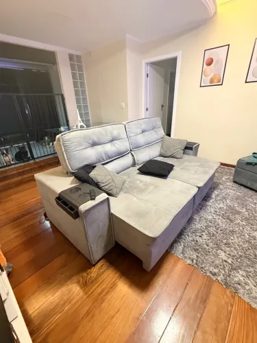 Sofá Retrátil e Reclinável 2,30m Cinza | Semi Novo (7 Meses) | Oportunidade