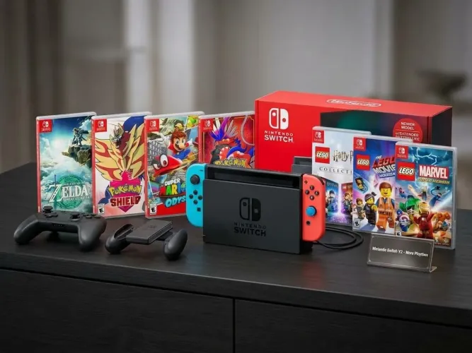 Nintendo switch V2 + 9 jJogos + Caixa