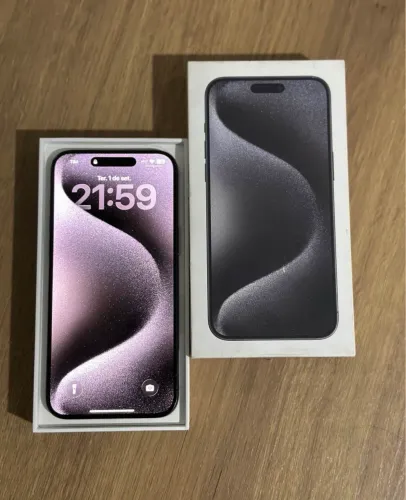 iPhone 15 pro max titânio natural black 