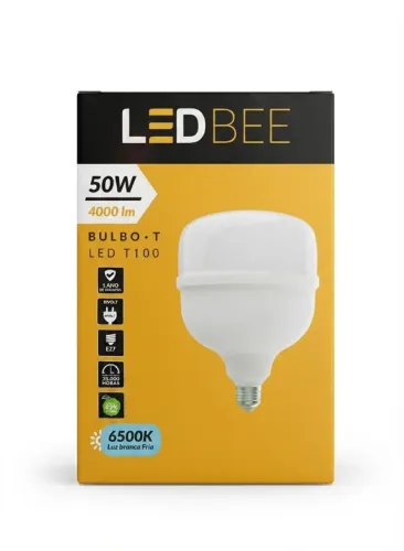 Lâmpada Led Super Bulbo 50W LEDBEE 4000lm 6000k Branca fria