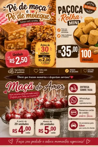 Maçã do amor e doces
