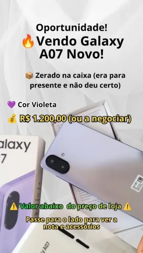 Celular Samsung A07 Novo na caixa! [Comprado pra presente]]