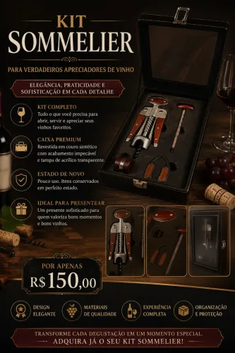 Kit sommelier de acessórios para vinho
