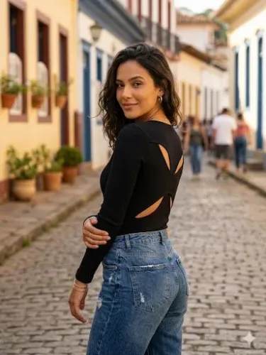Blusa abertura diagonal