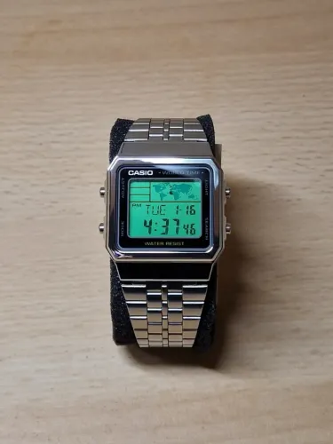 Relógio Casio vintage prateado word timer + caixa
