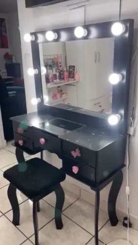 Penteadeira Camarim com Espelho e Iluminação LED - Linda e Funcional! 