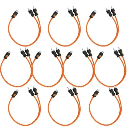 Kit 10 Cabo Rca Y 1 Fêmea + 2 Machos Flexível Kx3 1f+2m Som