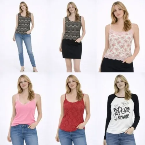 Lote 6 pecas de brechó feminina tam p