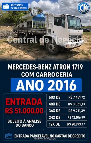 Caminhão carroceria M. Benz Atron 1719 -2016 Mecanismo operacional