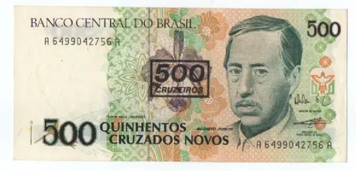 Cédula Antiga 500 Cruzados Novos - Augusto Ruschi - 1989