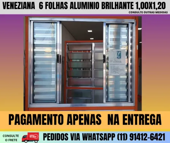 veneziana de aluminio codigo 85V - 1,00x1,20 entregamos frete a/c