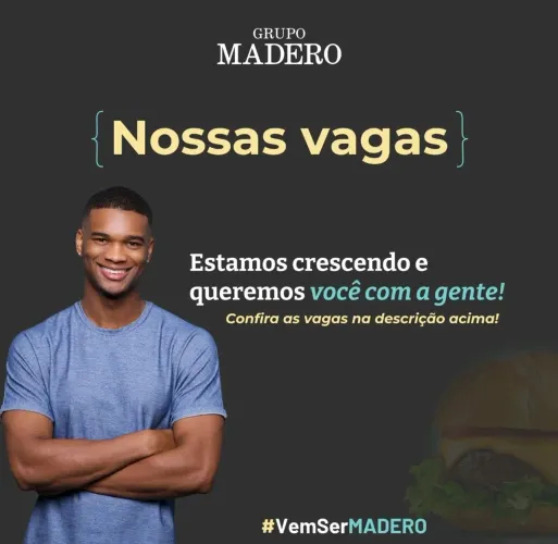 Vagas para Auxiliar de Restaurante Madero e Jeronimo