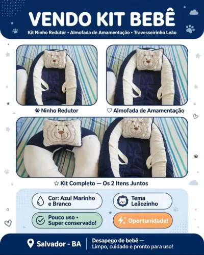 Kit ninho redutor com travesseiro + almofada amamentação