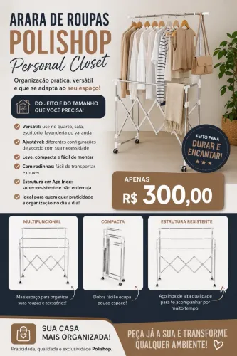 ARARA DE ROUPAS POLISHOP - PERSONAL CLOSET
