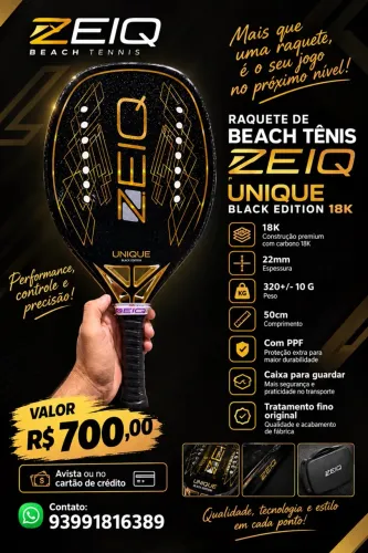 Raquete Zeiq Unique Black Edition 18k