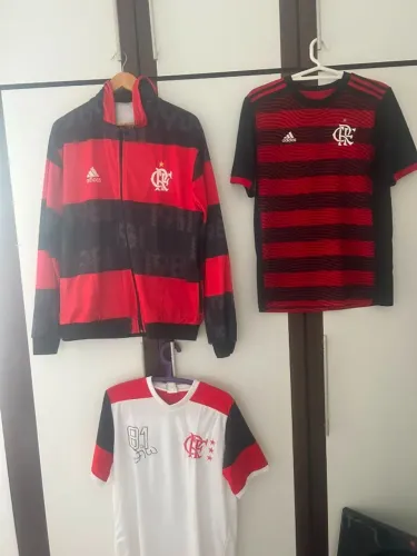 combo 4 camisas do flamengo (casaco+3 camisas M)