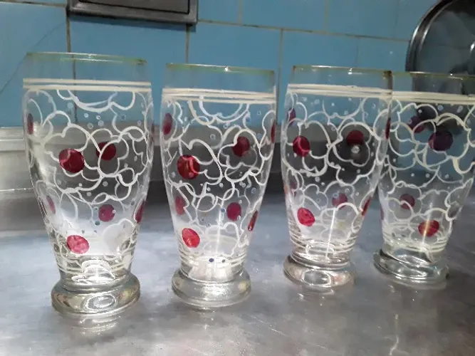 Copo Tulipa com desenhos de cristal dos anos 60