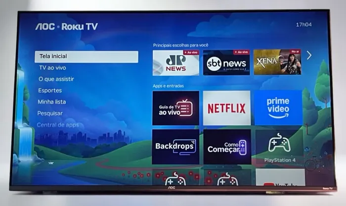 Smart TV 43" AOC Roku Full HD | Borda infinita | Conservada | Ano2025 | Entrego