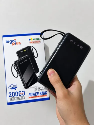 Carregador Power Bank Portátil 20.000mAh com Display Digital - Pre