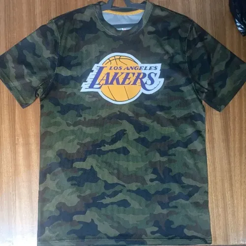 camisa importada los angeles lakers unk poliester la camiseta tamanho m camo militar
