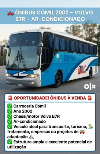 OPORTUNIDADE - ÔNIBUS COMIL 2002 | VOLVO B7R | AR-CONDICIONADO