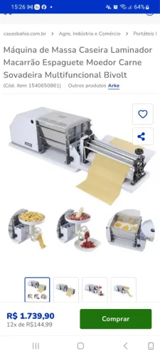 máquina de massa caseira