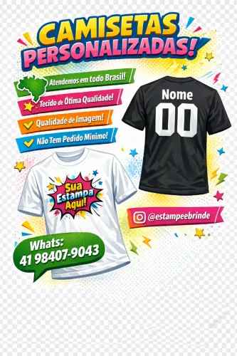 Camisetas para Futebol, Escolas, Empresas, Igreja, Grupos, Festas e muito mais