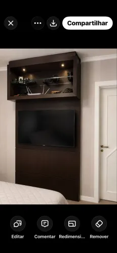 Painel de TV em MDF feito por marcenaria.