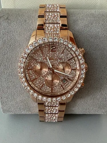 Relógio Michael Kors feminino de quartzo Layton, Ouro rosa- Original