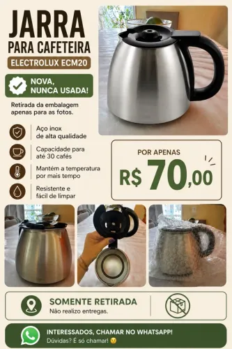Jarra inox cafeteira