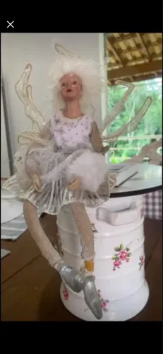 Boneca fada para decoração de Natal 