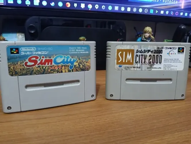 Duologia Sim City e Sim City 2000 Cartucho Original Fita Super Nintendo Famicon SNES SFC