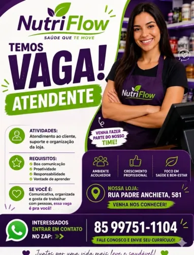 Vaga para atendente .