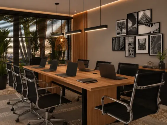  Mesa de Reunião , Wood Best Delluxe.: L220cm x L90cm x A74cm.