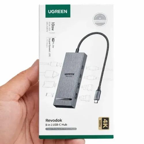Hub USB-C Ugreen Revodok 8 em 1 HDMI 4K 60Hz PD 100W Novo