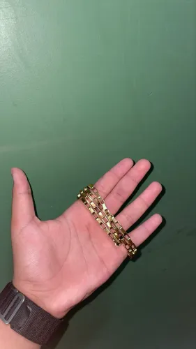 Corrente Moeda antiga banhado ao ouro, 6mm de grossura e 60 cm de comprimento