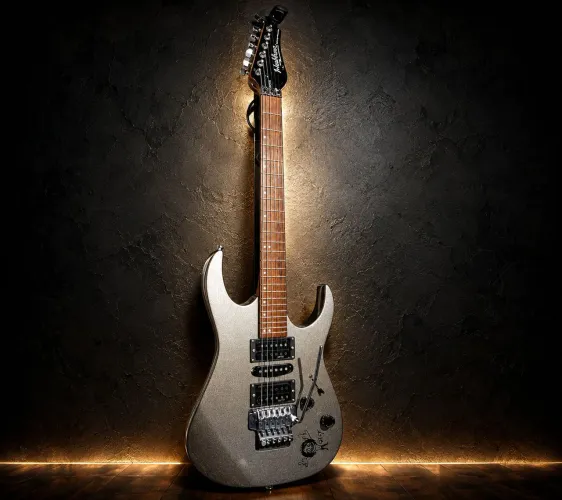 Guitarra Washburn com captadores Malagoli HH777, Push Pull, Regulada com corda Black Smith
