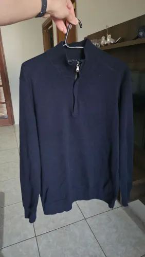 Quarter ziper azul marinho M