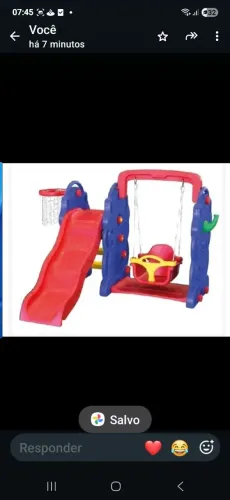 Playground Infantil com Escorregador e Balanço - Ótimo Estado