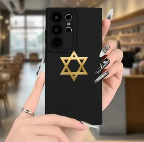 Capa para celular - preto - Samsung A32 - Estrela de Davi