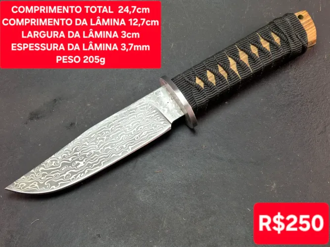 FACA AÇO DAMASCO