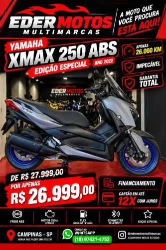 Yamaha XMAX 250 ABS 2022 Cinza impecavel com apenas 20.000km