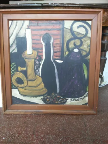 Quadro com pintura assinada
