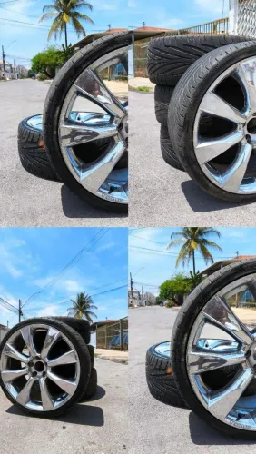 Roda aro 20 vogue cromada com pneu usado 
