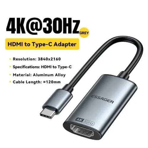Adaptador HDMI para USB-C @30Hz em alumínio Essager