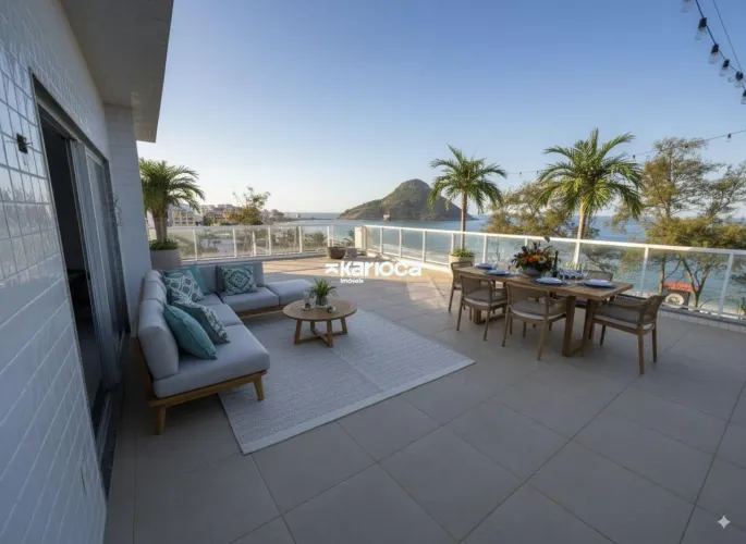Cobertura 300 metros pé na areia no Recreio dos Bandeirantes - recém construída