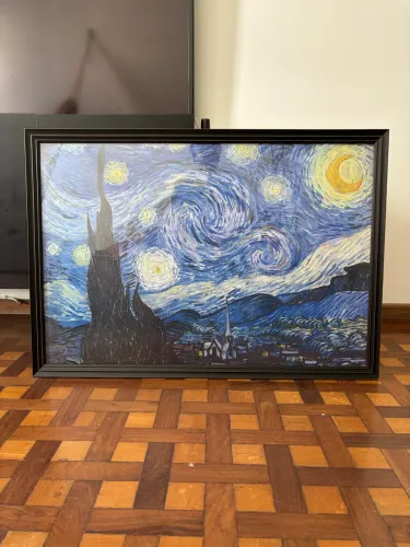 QUADRO C/ MOLDURA - Noite estrelada Van Gogh (print) 110cm x 71cm - PAGAMENTO PIX