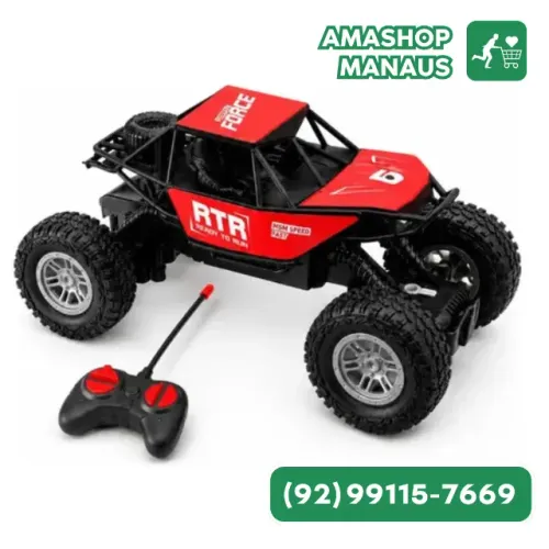 Carrinho Controle Remoto Off Road Amortecedor Pneu Borracha